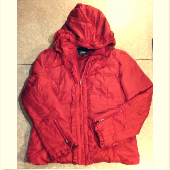 Big Chill Jackets Coats Cute Red Winter Jacket With Ruffles